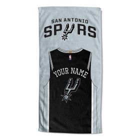 [Personalization Only] OFFICIAL NBA Jersey Personalized Beach Towel - San Antonio Spurs