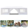 0'x30' Outdoor Party Tent with 8 Removable Sidewalls, Waterproof Canopy Patio Wedding Gazebo, White