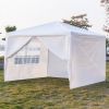 3 x 3m Four Sides Portable Home Use Waterproof Tent with Spiral Tubes White