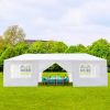 0'x30' Outdoor Party Tent with 8 Removable Sidewalls, Waterproof Canopy Patio Wedding Gazebo, White