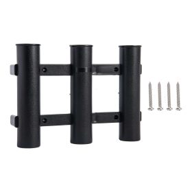 Goture Boat Fishing Rod Holder; 3 Rod Tube Plastic Holder Fishing Tackle Tool (Color: Black)