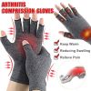 1pair Arthritis Fingerless Compression Gloves; Outdoor Half Finger Knuckle Pressure Gloves (Buy A Size Up)